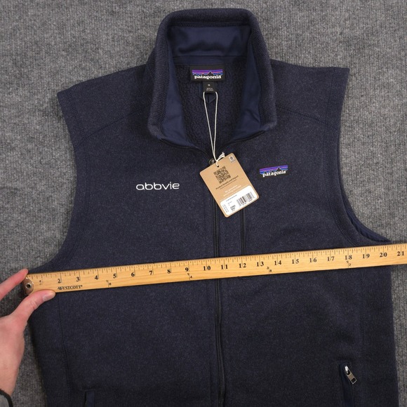 Patagonia Better Sweater Vest Mens M Navy Full Zip Fleece Jacket Company Logo - Picture 6 of 12